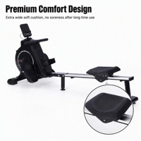 Rameur magnétique à résistance réglable avec siège confortable et écran LCD pour la remise en forme à domicile