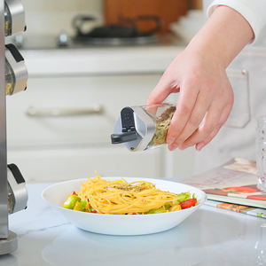 โถเครื่องปรุงอาหารแบบหมุนได้360ทำจากแก้วทรงสี่เหลี่ยมภาชนะใส่เครื่องเทศในครัว - Product Image 5