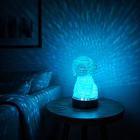 Lampe de projection murale et de plafond LED RGB télécommandée en forme de chien mignon, avec chargement USB, pour cadeau d'enfant