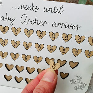 Pafu Compte à rebours pour l'arrivée de bébé Maman à être Cadeaux Date d'échéance Tracker Baby Shower Présent Annonce de naissance du nouveau-né - Product Image 2