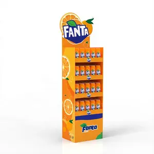 Custom Pop Cardboard Retail Store Energy Soft Drinks Floor Stand Beverage Display Stand