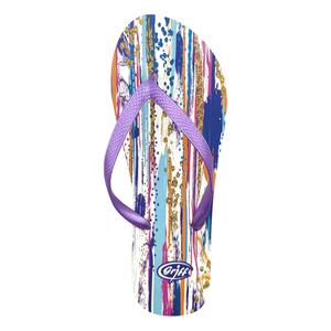 Sandales de plage personnalisées pour femmes, imprimé éclaboussures de peinture, semelle sandwich, tongs souples en caoutchouc, vente en gros OEM ODM - Product Image 2