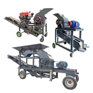 Küçük toptan taşınabilir mobil dizel çekiç kırıcı lamine cam kırma makinesi değirmen konveyör taş kırıcı çekiç kırıcı - Product Image 1