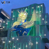 WanBo - Mur rideau moderne en alliage d'aluminium perforé avec rétroéclairage LED pour éclairage extérieur nocturne - Étanche, ignifuge et anticorrosion