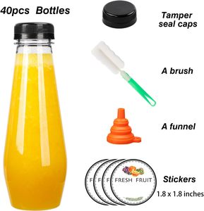 350ml 12oz Cono reutilizable vacío Botellas de jugo de plástico transparente con tapas Contenedores de bebidas a granel para beber <span class=keywords><strong>t</strong></span>é de batido - Product Image 2