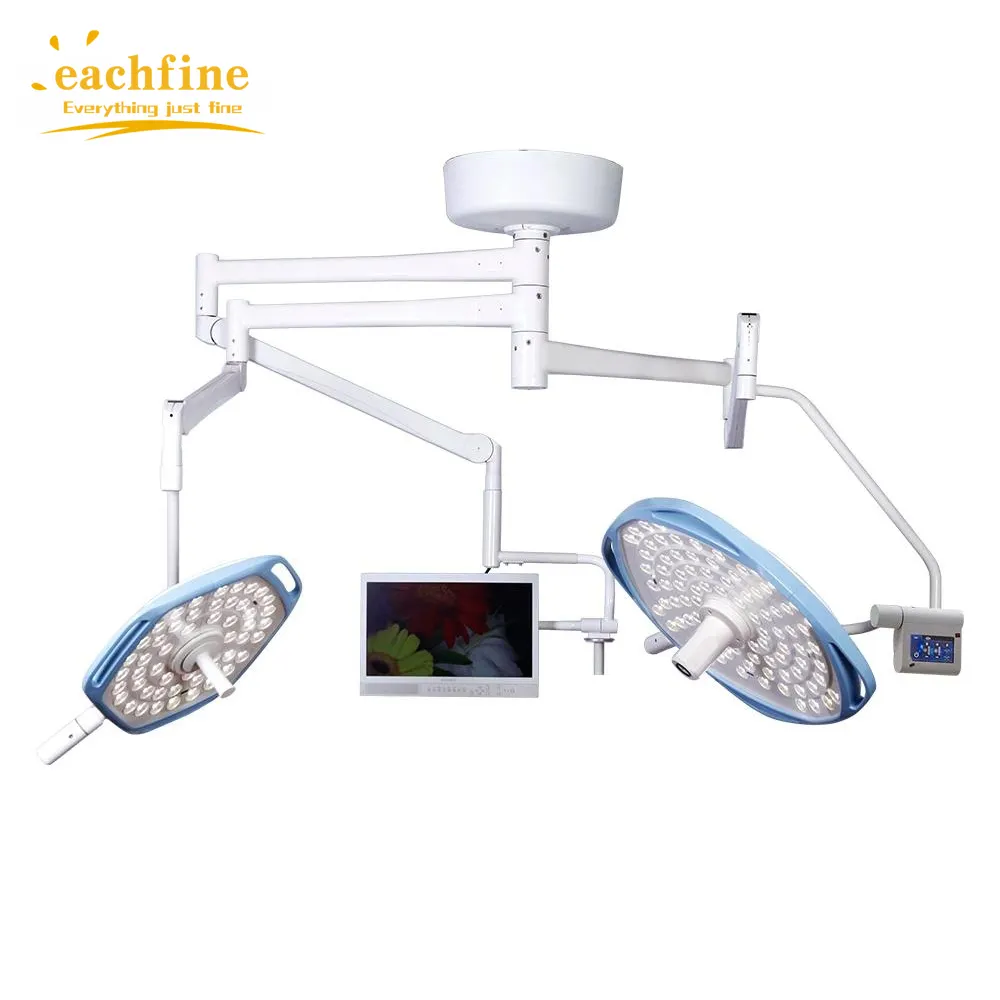 LED Operating Room shadowless surgical lamp with integrated full HD camera double dome theatre operating light