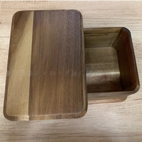 Boîte à pain en bois d'acacia artisanal de luxe, finition lisse, conception de joint sans couture, fabricant