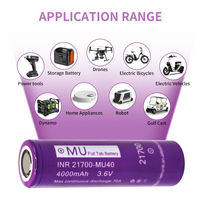 INR21700-MU40 21700 Sel Li-ion Full Tab 4000mAh 3.6V Maks 70A Pengosongan Kontinu 1500 Siklus untuk Drone FPV Peralatan Kelautan