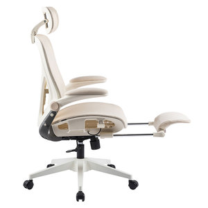 Reposabrazos abatible hacia arriba Silla reclinable ergonómica ajustable de oficina ejecutiva de malla completa plegable con reposapiés - Product Image 6