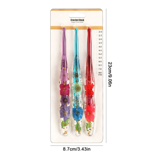 Kit de <span class=keywords><strong>crochet</strong></span> 9 pièces en oxyde d'aluminium coloré avec poignée transparente en forme de fleur pour la création de bijoux DIY - Product Image 4