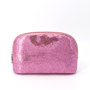 Hot Selling <strong>Shiny</strong> Half Moon Shaped Golden Glitter Fabric Makeup Storage Bag Girls Pretty Clutch Beauty Cosmetic Bag Small <strong>Pouch</strong> - Product Image 3