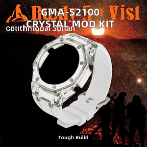 Boîtier de montre en cristal DMD <span class=keywords><strong>GMA</strong></span>-<span class=keywords><strong>S2100</strong></span> avec bracelet en caoutchouc silicone transparent, boucle à ardillon, kit de remplacement mod - Product Image 2
