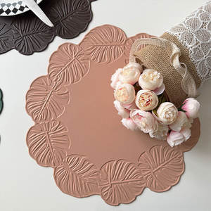 مبتكر ورقة السلاحف منقوش لوحة حصيرة أسلوب Ins الغذاء الغربي العزل الحراري مهرجان الزفاف عيد الميلاد للماء النفط الجلود - Product Image 4