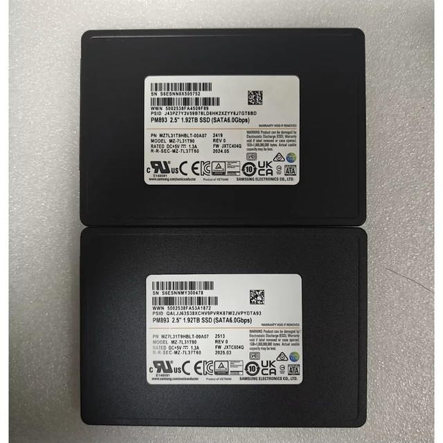 PM893 1.92TB 2.5inch Enterprise-Grade Solid State Drive MZ7L31T9HBLT-00A07 7LT9B7C SATA 6.0Gb/s