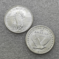 Pièces de monnaie commémoratives de style antique, 1916-P, Quarts de Liberty des États-Unis, sans étoiles sous l'aigle, cadeaux, décoration intérieure