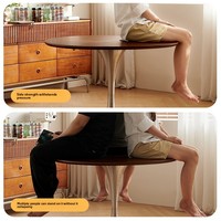 Runder Esstisch im chinesischen Stil aus massivem Holz mit Steinplatte, für Zuhause, Wohnzimmer, kleine Wohnung, Retro-Luxus-Tulpen-Tisch
