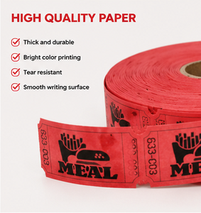 Rollo de Boletos Numerados Rojos de 2x1 Pulgadas para Restaurante, para Canjear Vales - Product Image 3