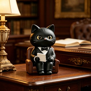 ตุ๊กตาเรซิ่นรูปแมวที่สามารถปรับแต่งได้ตามต้องการ BZY ชุดนักกฎหมาย DIY สำหรับตกแต่งบ้าน โต๊ะทำงาน ของขวัญเทศกาล - Product Image 4