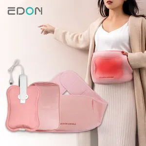 PVC Pink Heating Warm Hot Water Bottle Belt Waist Hot Water Bottle With Cover
