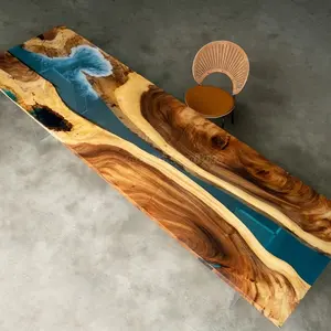 الفاخرة الطبيعي طاولة من الخشب عالية الجودة الايبوكسي الجدول المحيط نمط الراتنج طاولة طعام