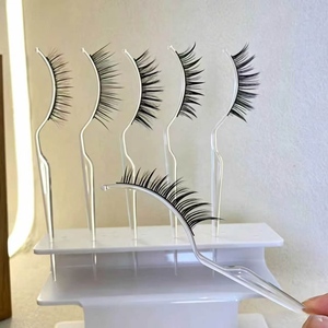 Présentoir de rangement en acrylique pour tester les faux cils finis, montrer les styles de greffe de cils et l'effet du maquillage des yeux - Product Image 1