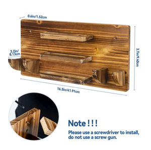 Soporte de pared de madera para palas de ping pong, estante de almacenamiento de madera para tenis de mesa, con capacidad para 6 palas y 12 pelotas - Product Image 4