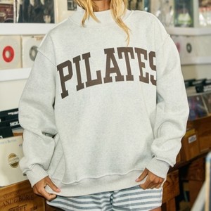 Felpa da <span class=keywords><strong>donna</strong></span> con stampa Logo personalizzata con collo finto reversibile oversize a manica lunga felpa traspirante con scollo Mockneck - Product Image 5