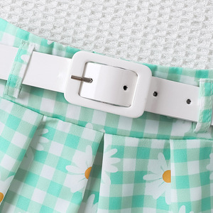 Conjunto de Ropa de Verano para Niñas de 12 Meses a 5 Años, Top sin Mangas con Solapa y Falda Plisada Estampada, 3 Piezas, Ropa Diaria para Niñas - Product Image 2