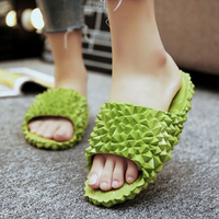 Pantoufles pour femmes en forme de durian, antidérapantes, été, intérieur/extérieur, design en Y, dessus en PVC, semelle extérieure en caoutchouc, pantoufles populaires