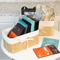 Vente en gros de paniers de rangement durables en bambou Cadre pliable fait à la main pour sac Forme rectangle Techniques d'injection écologiques
