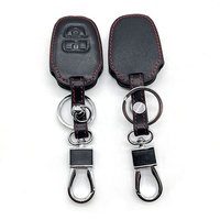 Housse de clé de voiture en cuir à 2 boutons pour Toyota Auris HiLux Corolla Fortuner Prado Verso Camry Reiz Yaris Vitz Vios Rav4 Ractis