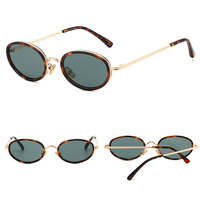 Lunettes de soleil DL en métal ovales pour hommes et femmes