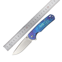 Couteau pliant en acier M390 de qualité supérieure, titane, usiné CNC, couteau de poche EDC avec système à roulement à billes