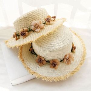 Wholesale Casual Straw <b>Hat</b> Women Sun Protection Outdoor Party Business Fishing Cycling Garland <b>Flat</b> Top Travel Seaside Beach - Product Image 2