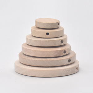 Accesorios de joyería DIY: <span class=keywords><strong>Discos</strong></span> de madera natural de 15-40 mm con orificio recto, chips de madera maciza perforados, componentes para pendientes, tótem - Product Image 5