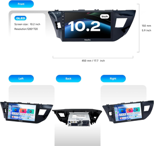 Radio de Coche <span class=keywords><strong>Dasaita</strong></span> de 10.2 Pulgadas con Android 13, Pantalla Táctil GPS, Navegación, 64 GB de ROM, Audio y Video para Toyota Corolla 11ª Generación 2014-2016 - Product Image 4