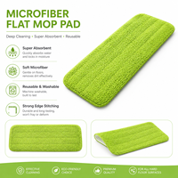 Tampons de rechange en microfibre pour balai serpillère vert, lavables, réutilisables, haute absorption, pour usage domestique
