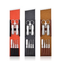 7 pièces/ensemble personnel manucure pédicure Kit de toilettage voyage Portable ongles outils manucure ensemble avec sac en cuir