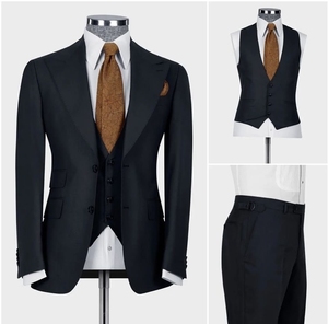 Abito da uomo rosso su misura e su misura 3 pezzi classico Color tinta unita <span class=keywords><strong>Blazer</strong></span> <span class=keywords><strong>con</strong></span> <span class=keywords><strong>bottoni</strong></span> dorati per matrimonio sposo set di vestiti - Product Image 2