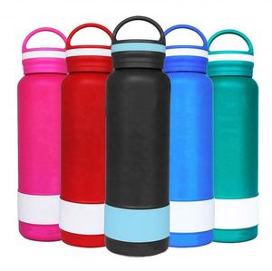 Insulated Stainless Steel Water Bottle with Handle, 24oz Double Wall Vacuum Flask, Leakproof Thermos for Outdoor - Product Image 1