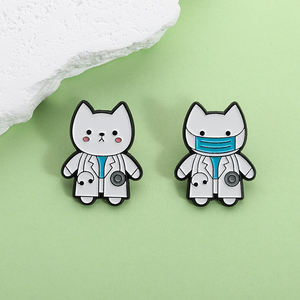 Lindos pines de esmalte de gato médico/enfermera, broches personalizados de <span class=keywords><strong>cirujano</strong></span> de animales de dibujos animados, accesorios, insignias de solapa <span class=keywords><strong>para</strong></span> ropa, joyería, <span class=keywords><strong>regalo</strong></span> <span class=keywords><strong>para</strong></span> amigo - Product Image 2