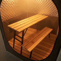 Banc et tente de sauna modernes en cèdre rouge Warmfire, imperméables, à simple couche, avec rétention de chaleur, utilisables en toutes saisons