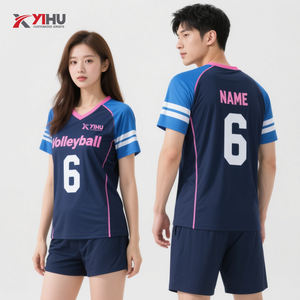 Erkek kısa kollu voleybol forması kadın spor voleybol forması takım süblimasyon baskılı teknik spor dişli - Product Image 2