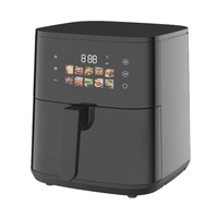 ANWELL Grande Friteuse à Air Visible 7L 8L avec Écran Tactile Couleur, Grille en Acier Inoxydable, Certifiée CE UKCA