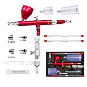 Aérographe à alimentation par gravité, buses de 0,2 et 0,5 mm, double action, vitesse réglable, pour art, maquillage, artisanat du cuir, retouches de peinture - Product Image 1