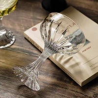 Verres à vin en cristal sculpté Dublin, verres à vin à pied vintage, gobelets