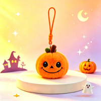 Nouvel Arrivage en Gros : Adorables Porte-clés Peluche Citrouille Maléfique d'Halloween – Cadeaux d'Anniversaire pour Pendentifs de Sac à Dos et Accessoires
