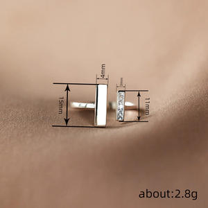 Anelli Geometrici T0668 con Zirconia Cubica, Gioielli Unisex alla Moda, Idea Regalo - Product Image 5