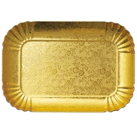 Assiette carrée jetable en papier d'aluminium gaufré de qualité alimentaire, couleur or, pour supermarchés et fêtes d'anniversaire
