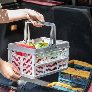 Cestino <span class=keywords><strong>per</strong></span> la spesa del supermercato pieghevole pieghevole in plastica cesto di <span class=keywords><strong>frutta</strong></span> vegetale <span class=keywords><strong>per</strong></span> picnic con maniglia - Product Image 5